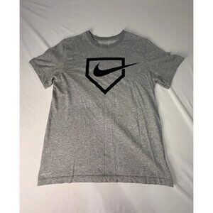 Nike Baseball Dri Fit Tee Shirt Men’s MEDIUM Grey Black